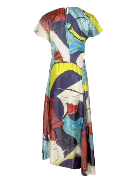 Rochie Roksanda cu imagine cu imprimeu abstract de costum albastru