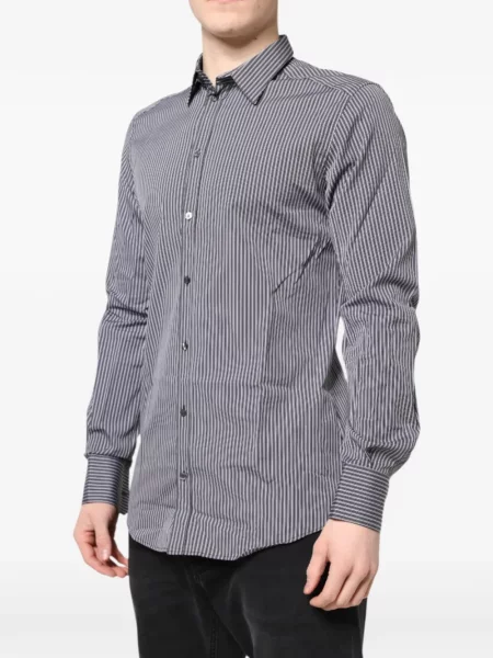 Lung cămașă Dolce & Gabbana cu dungi negru