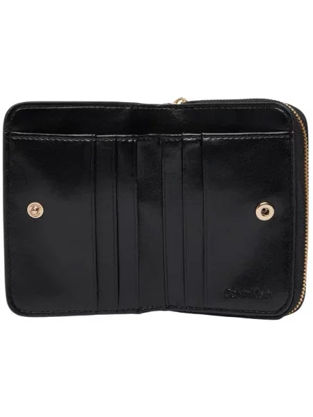 Portofel Calvin Klein Ck Croc Medium Flap Zip Around negru