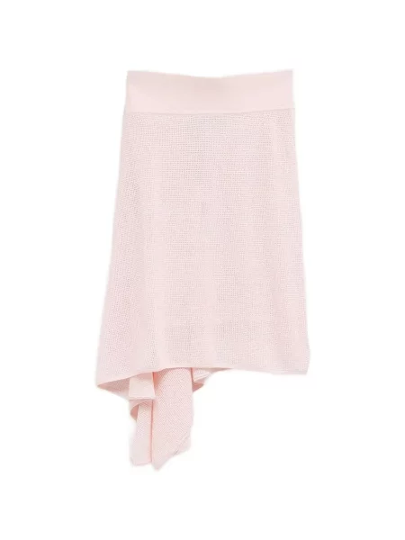 Fustă midi Jacquemus tricotate asimetrică roz