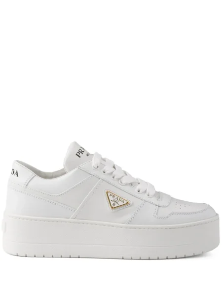 Sneakerși Prada din piele alb