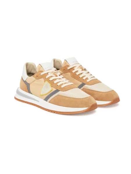 Sneakersy Philippe Model zamszowe do biegania beżowe