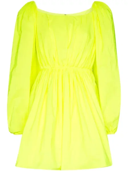 Rochie mini Valentino Garavani cu mâneci bufante de costum galben