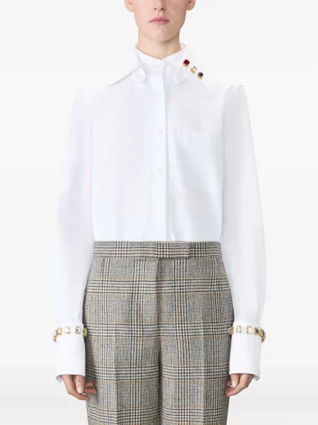 Cămașă Thom Browne de cristal din țesătură twill alb