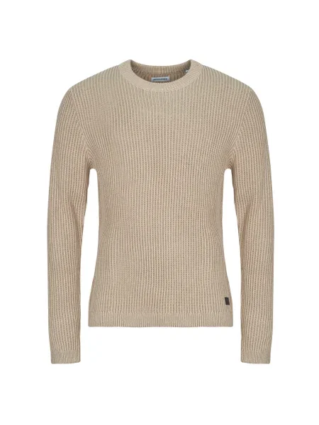 Pulover Jack & Jones tricotate cu decolteu în U bej