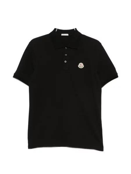 Tricou polo Moncler cu autograf negru