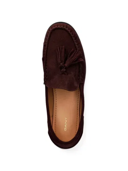 Pantofi loafer Gant din piele de căprioară roșu