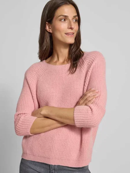 Sweter z dzianiny o kroju regular fit z dodatkiem wełny model ‘XENO’ Weekend Max Mara różowy