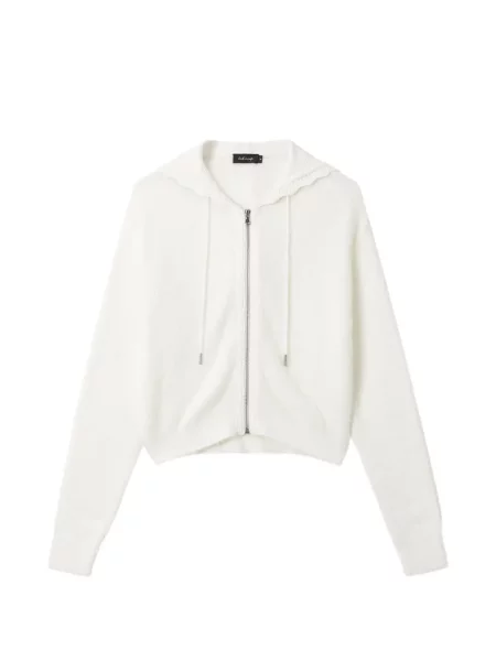 Cardigan Tout A Coup cu glugă alb