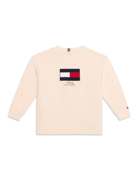 TOMMY HILFIGER Tricou albastru închis / roșu intens murdar alb