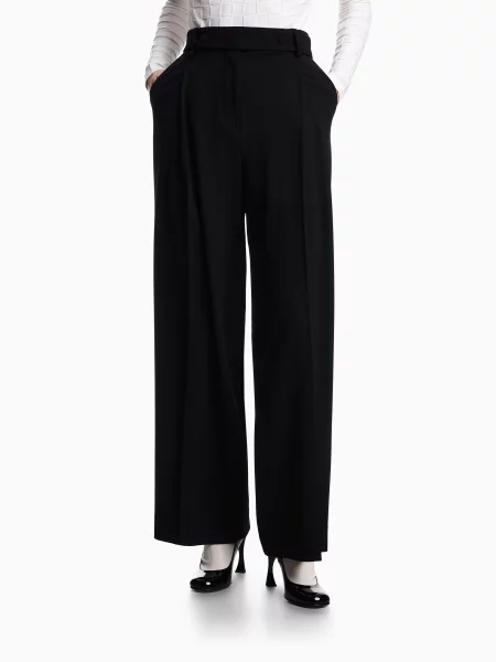 Шерстяные классические брюки Emporio Armani черные