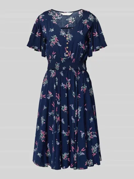 Sukienka o długości do kolan z z listwą guzikową Apricot