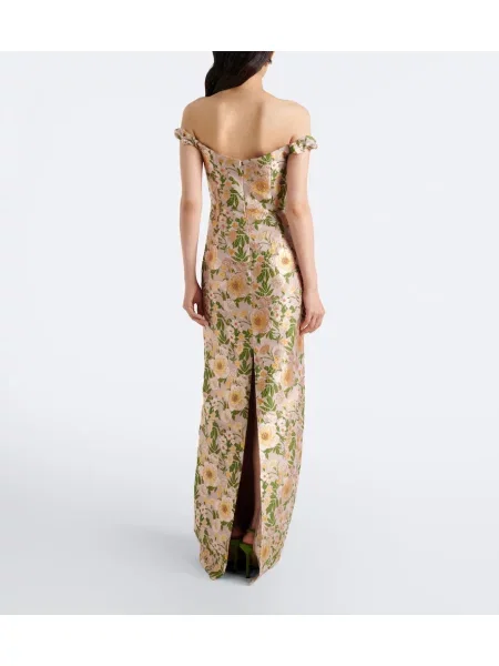 Rochie Markarian cu model floral bej