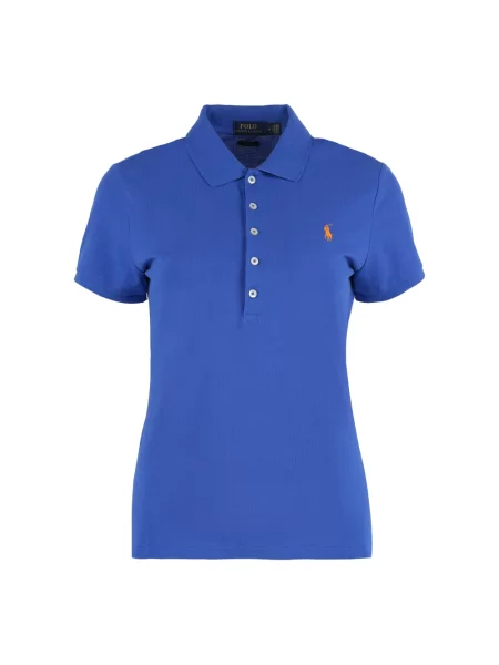 Koszulka polo o kroju slim fit z wyhaftowanym logo model ‘JULIE’ Ralph Lauren niebieska