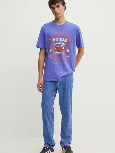 Kratka majica adidas Originals vijolična