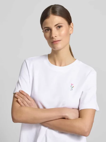 T-shirt o kroju regular fit z czystej bawełny S.oliver Red Label biała