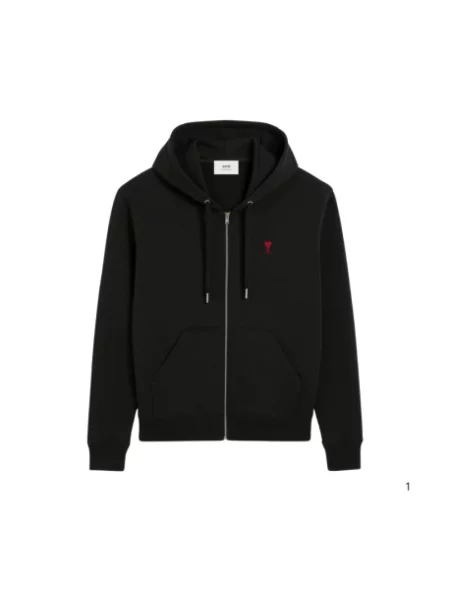 Bluza z kapturem Ami Paris z kapturem z logo czarna