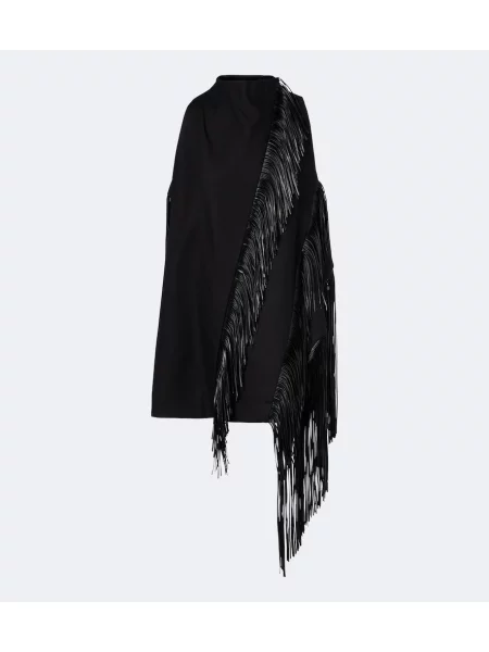 Top Sportmax cu franjuri cu gât halter negru
