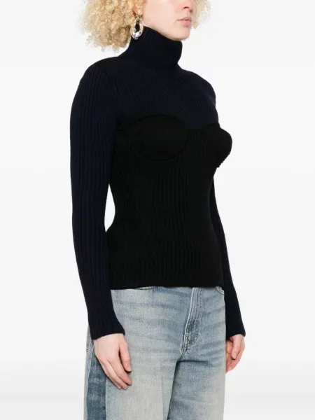 Top Jean Paul Gaultier de lână negru