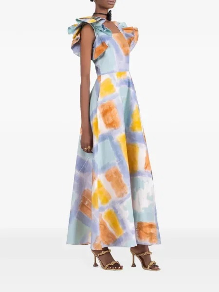 Rochie maxi Busayo Nyc cu volane albastru