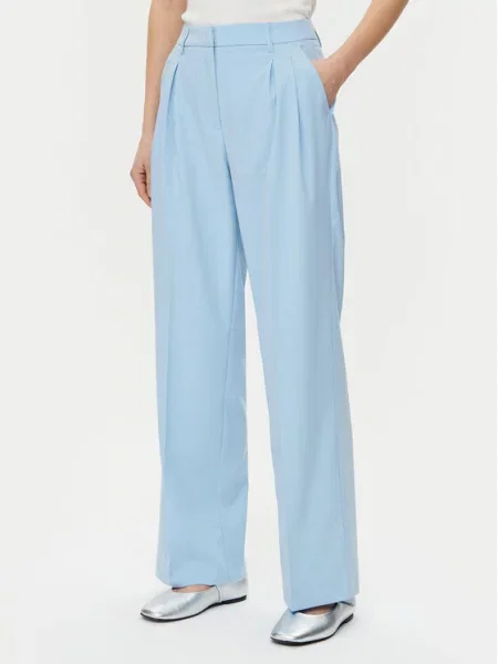 Vero Moda Kalhoty z materiálu Liba Světle Wide Leg modrá