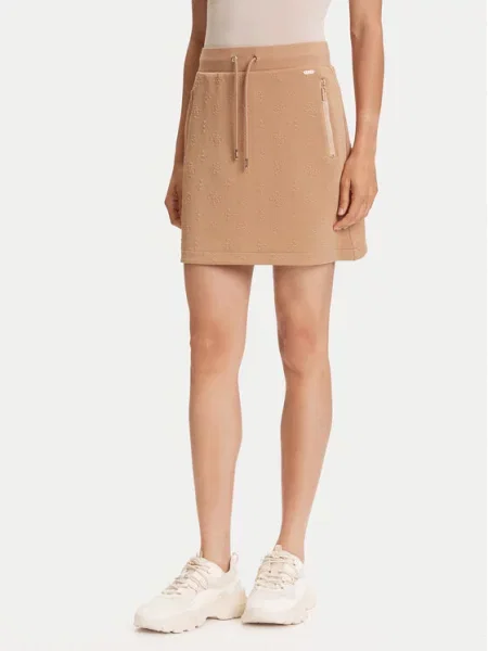 Φούστα mini Guess καφέ