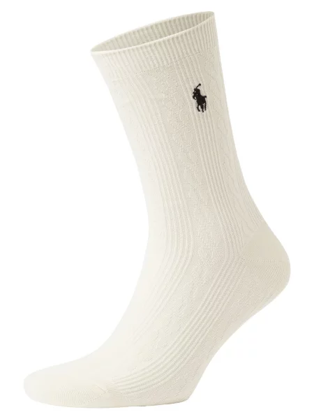 Skarpety ze ściegiem warkoczowym w zestawie 3 szt. Polo Ralph Lauren czarne