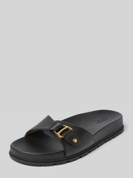 Ralph Lauren Obuwie Kobieta 37 EU Skóra Tasha Klapki Lauren Ralph Lauren czarny