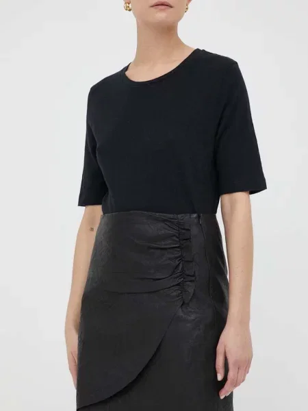 Kožená sukně mini černá