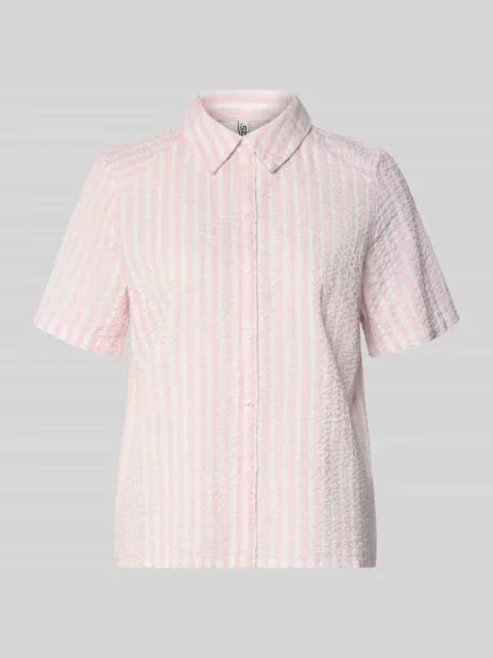 Bluzka koszulowa o kroju regular fit z czystej bawełny model TINNA' Pieces różowa