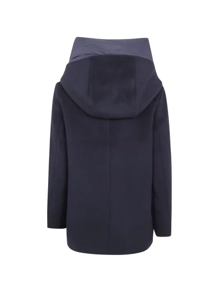 Palton Seventy cu glugă negru