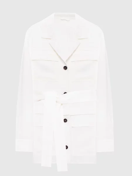 Жакет з льоном Brunello Cucinelli білий
