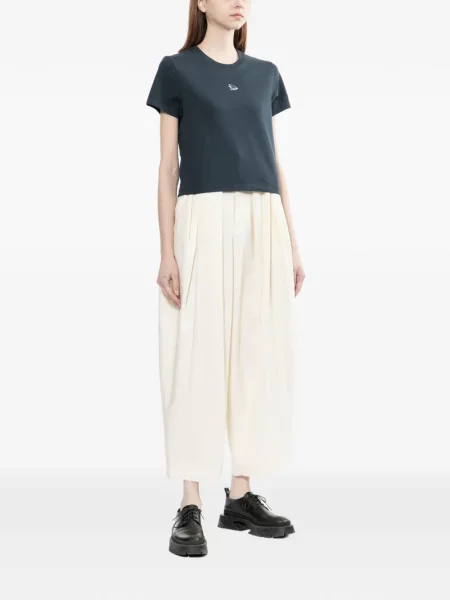 Тениска Maison Kitsuné с кръгло деколте синьо