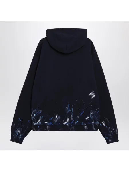 Bluza z kapturem Balenciaga z kapturem z nadrukiem niebieska