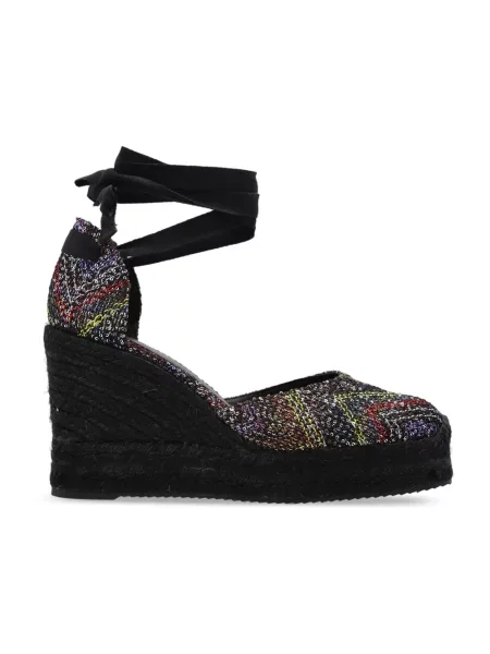 Espadryle Missoni skórzane na koturnie