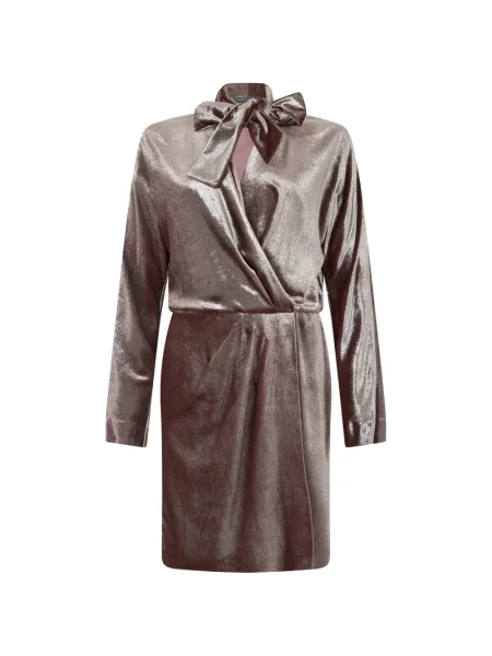 Rochie mini Alberta Ferretti cu funde de catifea maro