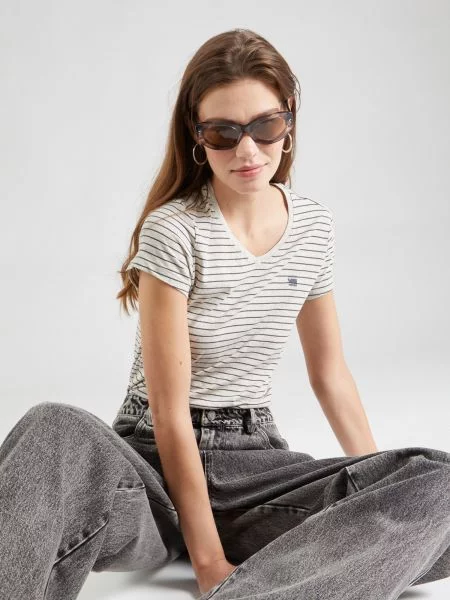 G-Star tričko dámske Stripe eyben slim v t sivá