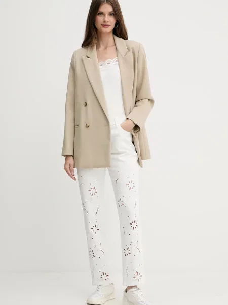 Morgan jeansy medium waist PBRAD białe