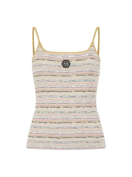 Top Philipp Plein na ramiączkach różowy