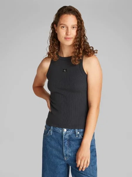 Top din denim Calvin Klein Jeans gri