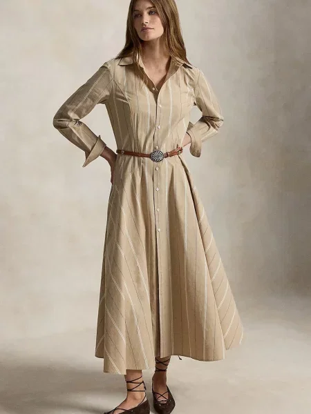 Polo Ralph Lauren rochie evazată cu dungi din