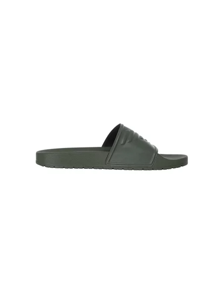 Klapki mules Emporio Armani z logo zielone