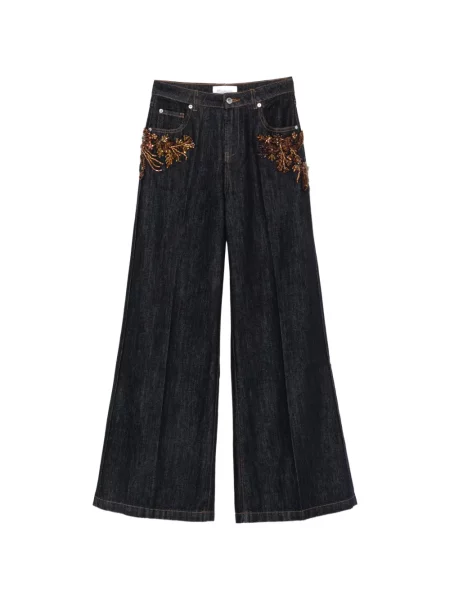 Pantaloni palazzo Ermanno Firenze albastru