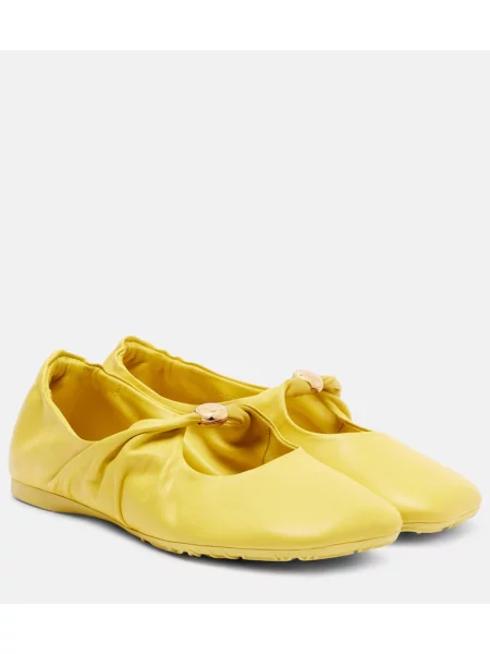 Balerini Loewe din piele galben