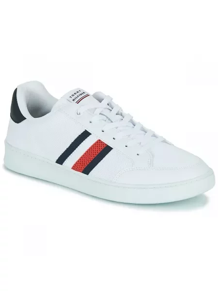 Prugaste pletene tenisice Tommy Hilfiger bijela