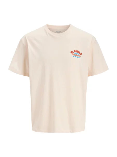 JACK & JONES Tricou JORDiablo albastru / portocaliu pastel roșu