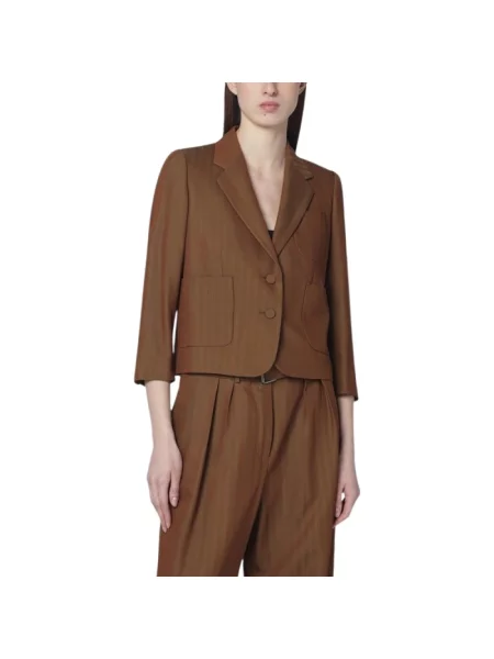 Krótka marynarka Dries Van Noten wełniana brązowa