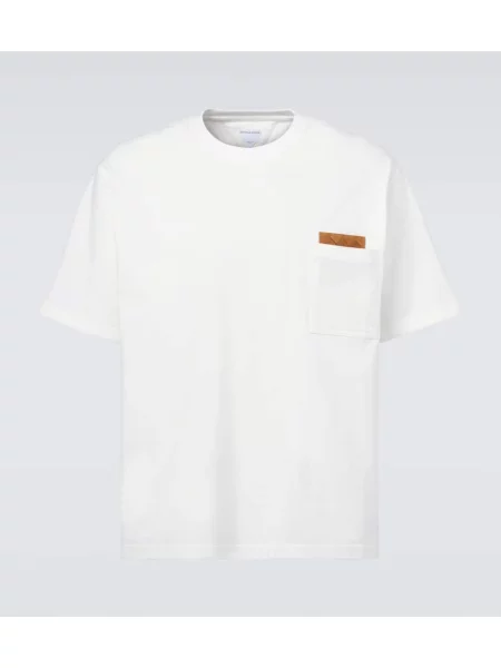 Semišové tričko Bottega Veneta bílé