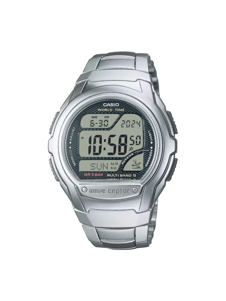 Lniany zegarek Casio szary
