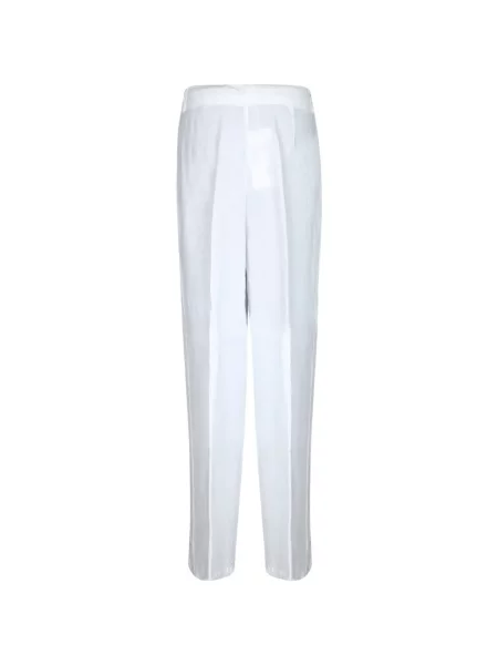 Pantaloni 120% Lino cu paiete alb